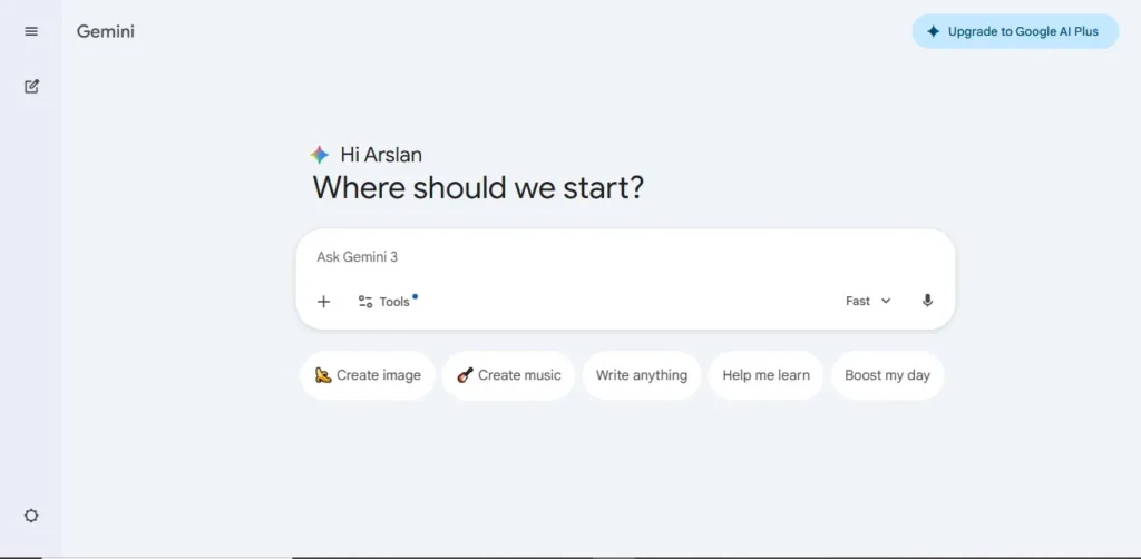 Google Gemini AI assistant interface for multimodal search and productivity
