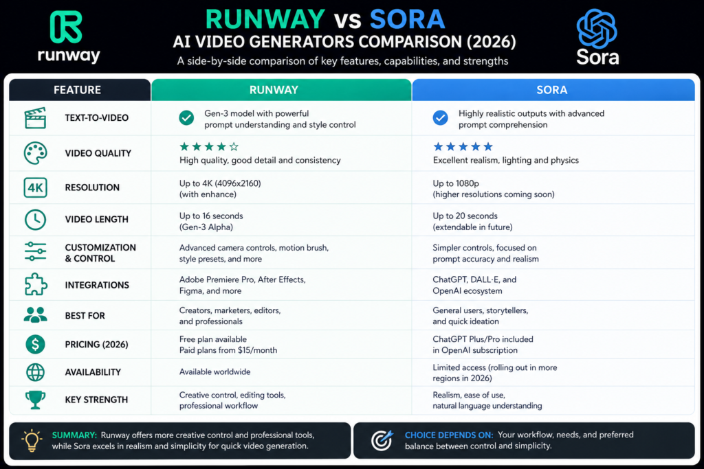 Sora vs Runway