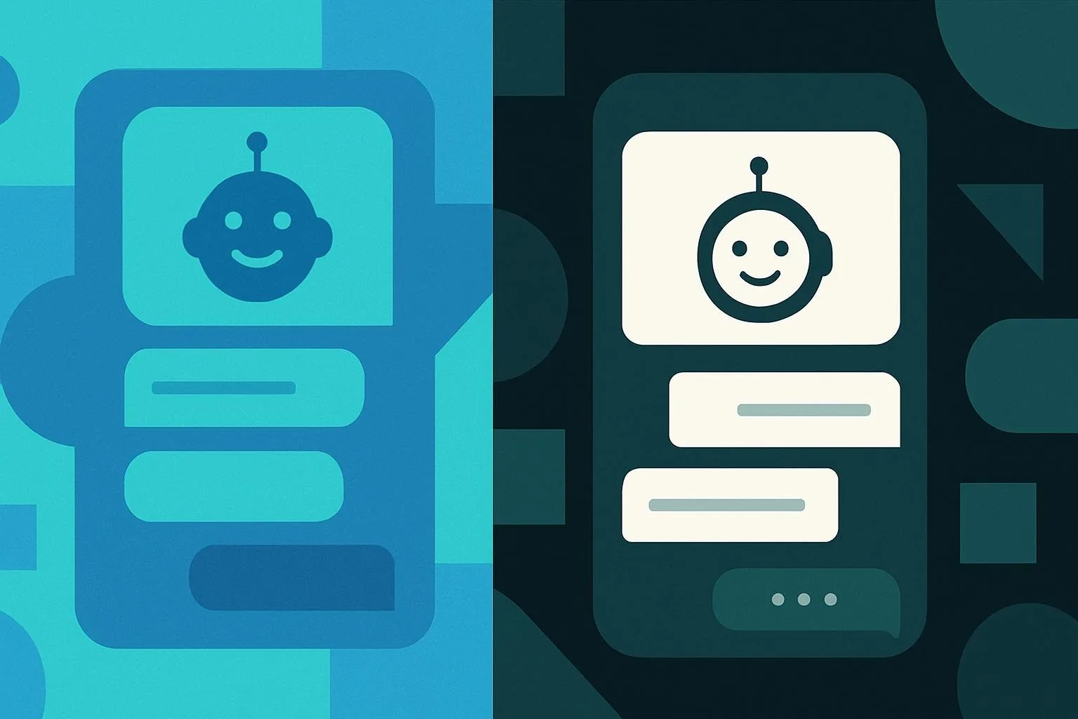 Gemini vs ChatGPT AI assistant comparison illustration showing two chatbot interfaces side by side