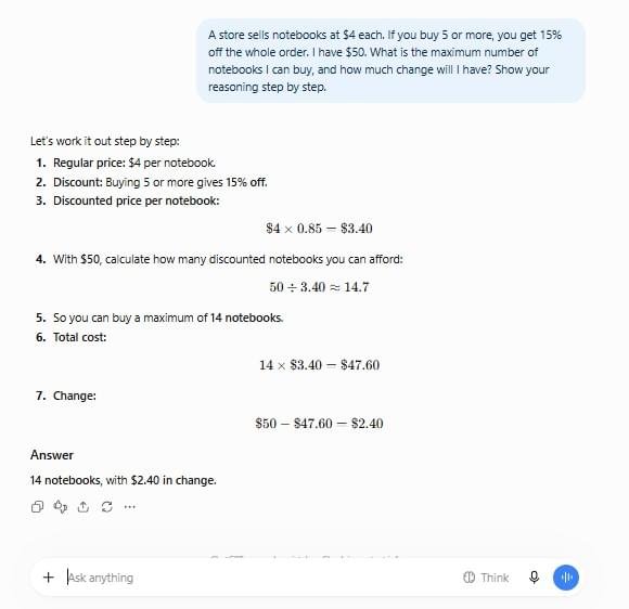 ChatGPT solving a step-by-step math problem — Claude vs ChatGPT reasoning test